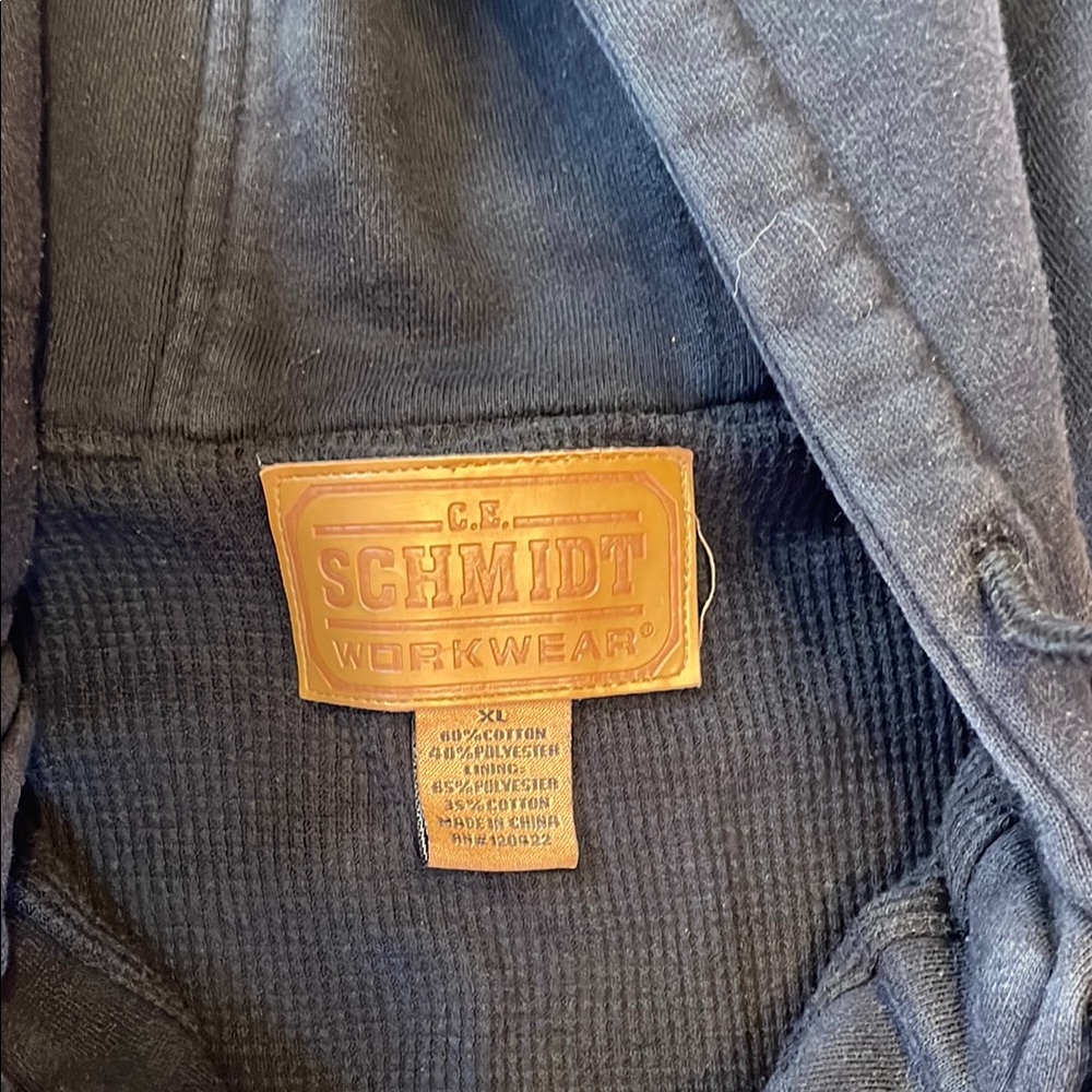 Blue Zip-Up Hoodie Schmidt Workwear. Heavy weight size Xl